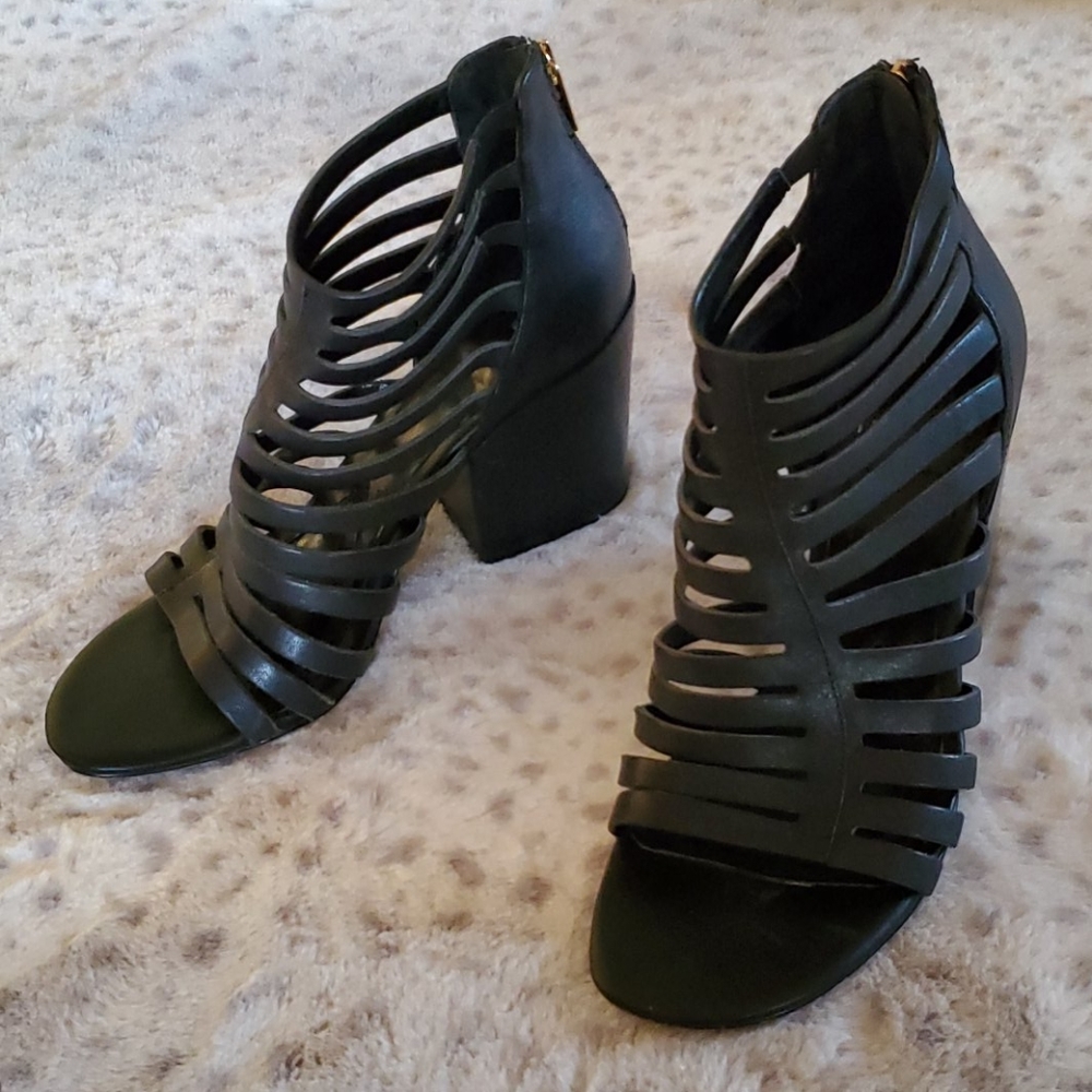 Isola black gladiator heeled sandals